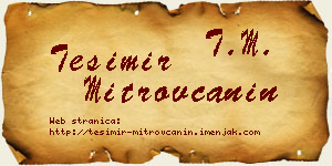 Tešimir Mitrovčanin vizit kartica